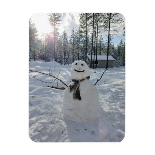 Happy Snowman Original Winterfotografie Magnet