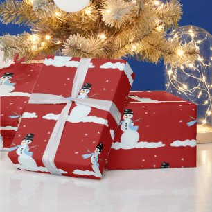 Happy Snowman Pattern Weihnachten Winter Geschenkpapier