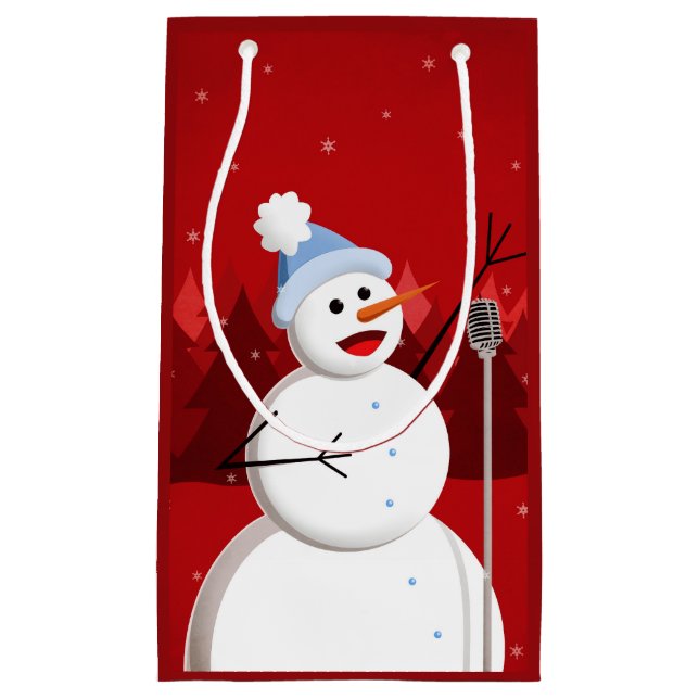 Happy Snowman Snowman Musical Weihnachten Kleine Geschenktüte (Vorderseite)