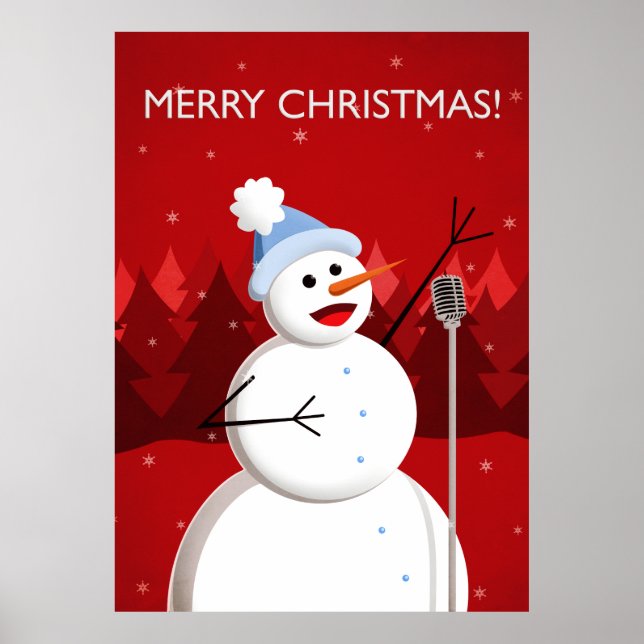 Happy Snowman Snowman Musical Weihnachten Poster (Vorne)