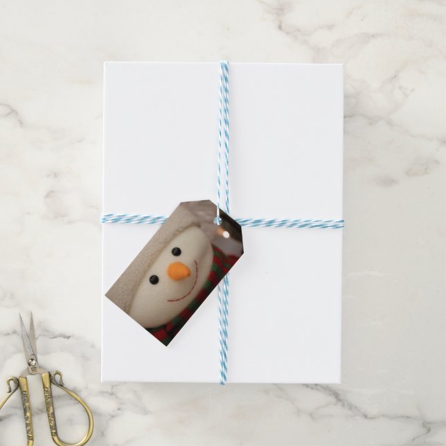 Happy Snowman Tags Geschenkanhänger (Mit Garn)