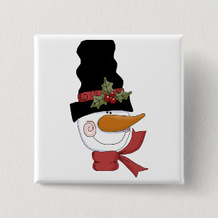 Happy Snowman Tshirts und Geschenke Button
