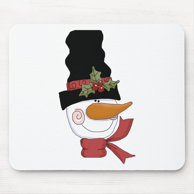 Happy Snowman Tshirts und Geschenke Mousepad (Vorne)