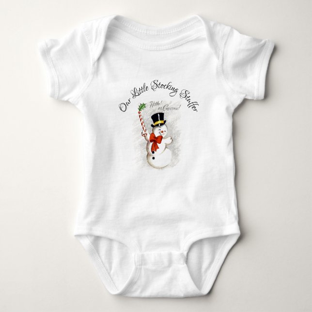 Happy Snowman Unser kleines Kleine Geschenk Baby Strampler (Vorderseite)