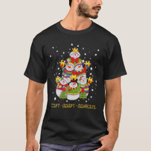 Happy Snowman Weihnachten akzeptieren Adapt Advoca T-Shirt