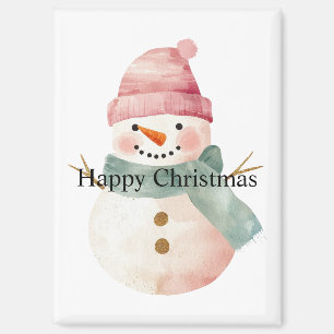 Happy Snowman Weihnachten Magnet