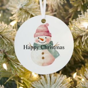 Happy Snowman Weihnachten Ornament Aus Metall