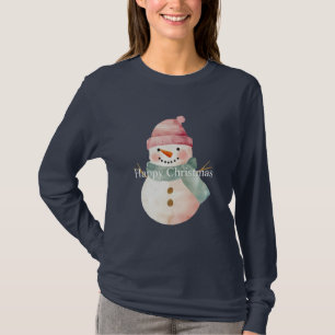 Happy Snowman Weihnachten T-Shirt