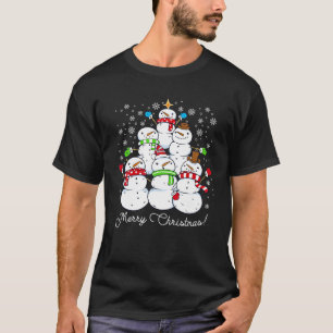 Happy Snowman Weihnachtsbaum Snowflakes Merry Chri T-Shirt