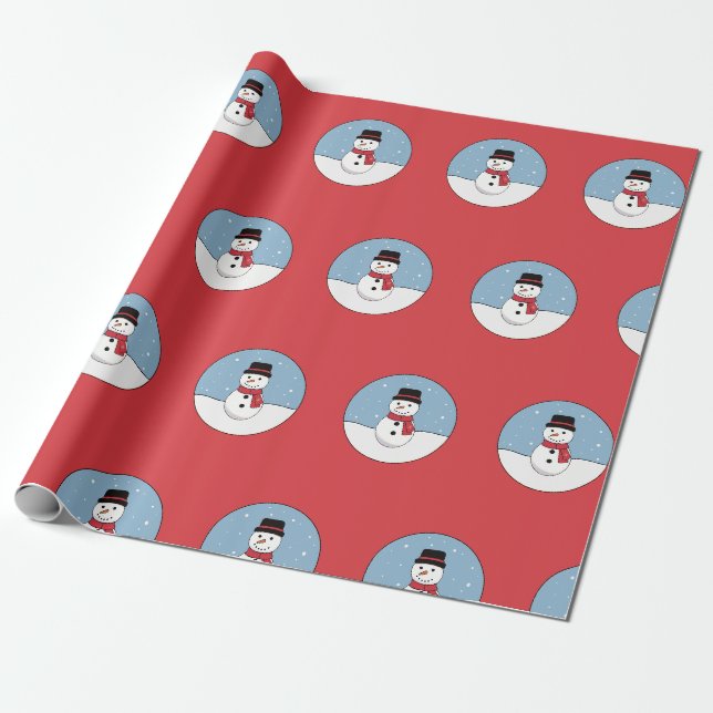 Happy Snowman Weihnachtsfeiertag Geschenkpapier (Ungerollt)