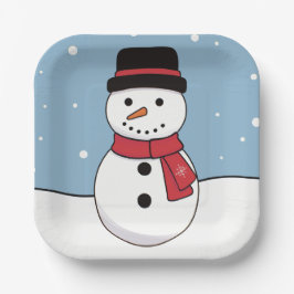 Happy Snowman Weihnachtsfeiertag Pappteller