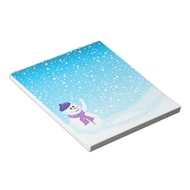 Happy Snowman Winter Notepad Notizblock (angewinkelt)