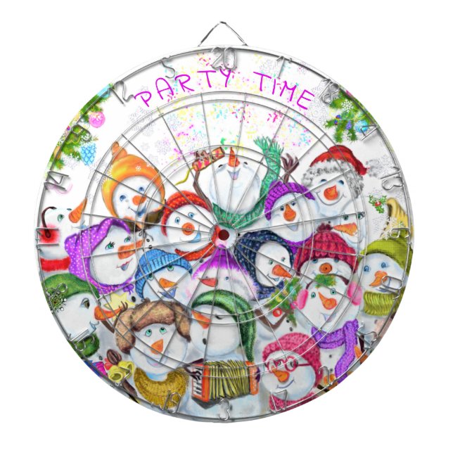 Happy Snowmans Christmas Dart Board Dartscheibe (vorne)