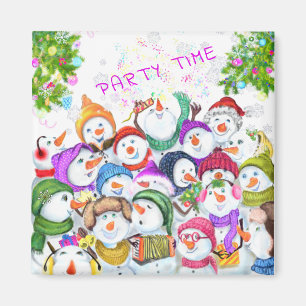 Happy Snowmans Frohe Weihnachts Magnet Geschenk