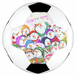 Happy Snowmans Frohe Weihnachts-Party Funny Zeichn Fußball