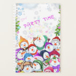 Happy Snowmans Frohe Weihnachts-Party Funny Zeichn Planer<br><div class="desc">Happy Snowmans Frohe Weihnachts-Party Funny Zeichnend Cartoon Snowman Celebration - Wählen / Fügen Sie Ihre einzigartige Text / Schriftart / Farbe - Make Your Special Gift - Neu vergrössern und verschieben oder entfernen und fügen Sie Elemente / Bild mit Anpassungs-Tool! - Zeichn und Design von MIGNED. Sie können meine Designs...</div>