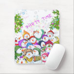 Happy Snowmans Frohe Weihnachts-Party Spaß Zeichne Mousepad<br><div class="desc">Happy Snowmans Frohe Weihnachts-Party Funny Zeichnend Cartoon Snowman Celebration - Wählen / Fügen Sie Ihre einzigartige Text / Schriftart / Farbe - Make Your Special Gift - Neu vergrössern und verschieben oder entfernen und fügen Sie Elemente / Bild mit Anpassungs-Tool! - Zeichn und Design von MIGNED. Sie können meine Designs...</div>