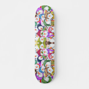 Happy Snowmans Weihnachts Party Skateboard Geschen