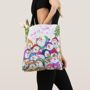 Happy Snowmans Weihnachts Party Tote Beutel Gesche