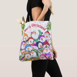 Happy Snowmans Weihnachts Tote Tag