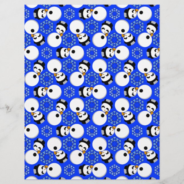 Happy Snowmen Redux Lg Color Scrapbook Papier (Vorderseite)