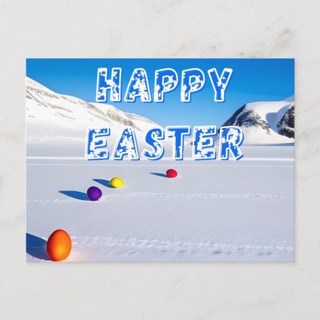 Happy Snowy Oaster Postkarte (Vorderseite)