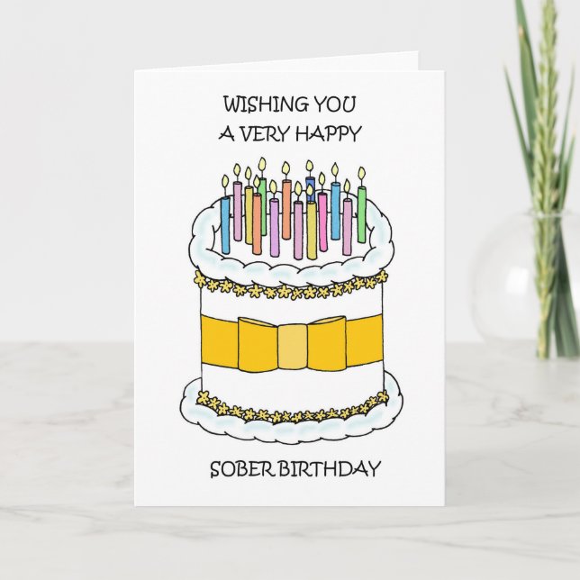 Happy Sober Birthday Karte (Vorderseite)
