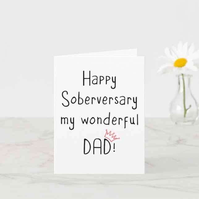 Happy Soberversary Vater, Minimal nüchtern Jubiläu Karte (Kleine Pflanze)