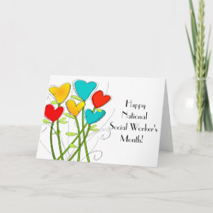 Happy Social Worker's Month Whimsical Blume Karte