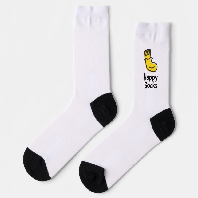 "Happy Socks" Smiley-Gesicht-Besatzsocken Socken (Linkes Detail)