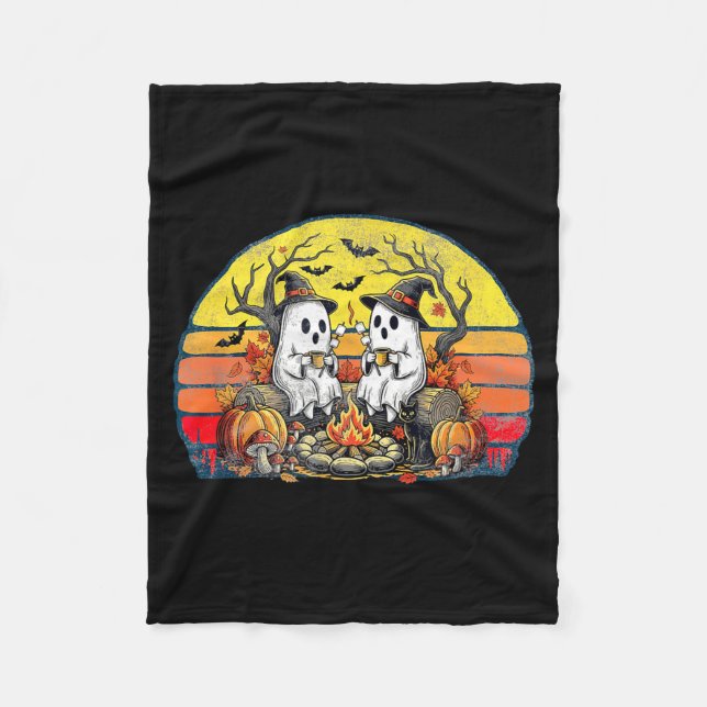 Happy Soky Camng Crew Halloween Campfire  Fleecedecke (Vorderseite)