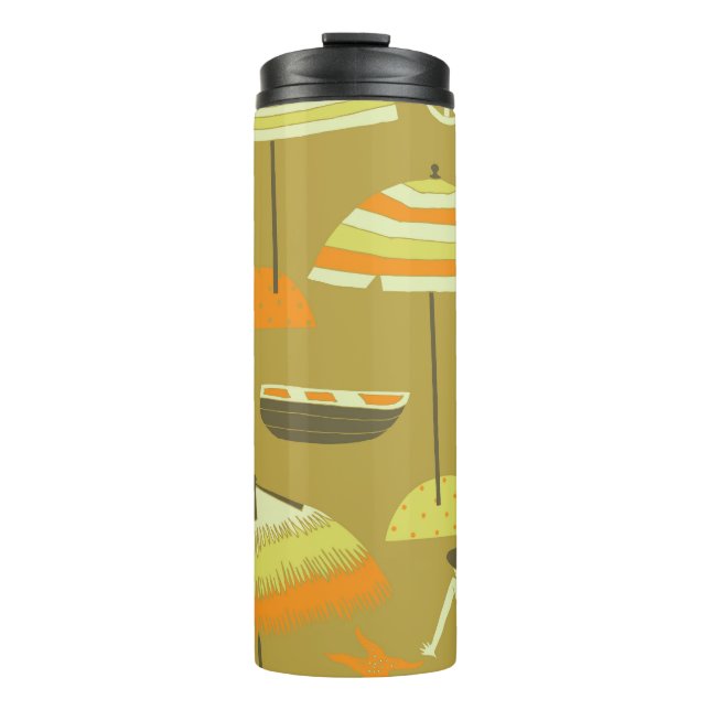 Happy Sommertime Fun Seamless Muster Thermosbecher (Vorderseite)