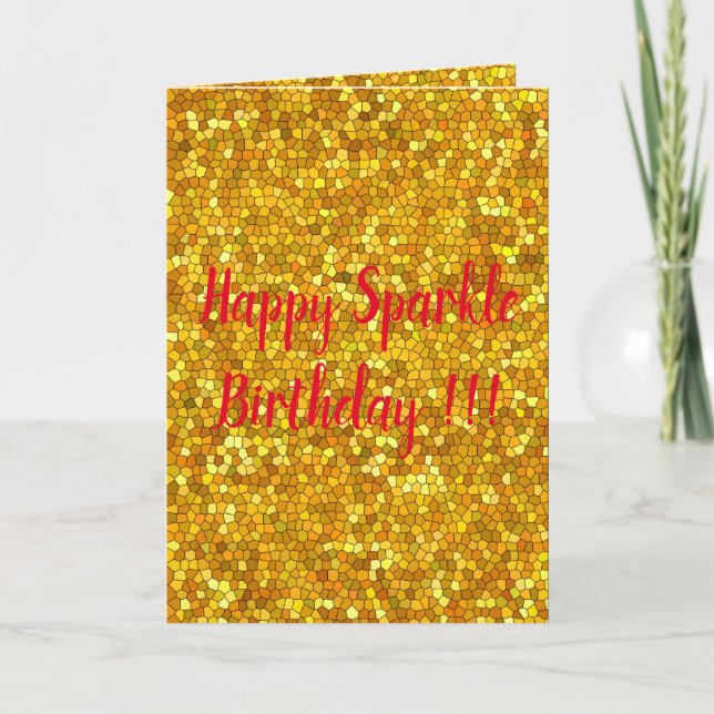 Happy Sparkle Birthday Karte (Vorderseite)