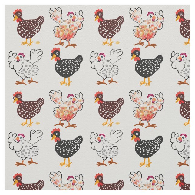 Happy Speckled Hens und Eier Stoff (Muster)