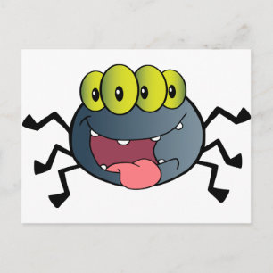 Happy Spider Cartoon Character Postkarte