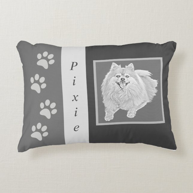 Happy Spitz Personalizable Akzent Pillow Dekokissen (Vorderseite)