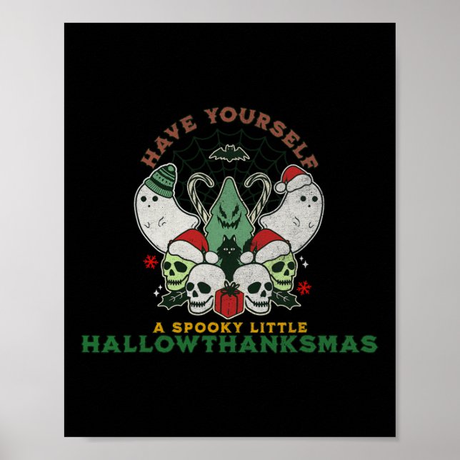 Happy Spooky HallowDankeMas Halloween F Poster (Vorne)