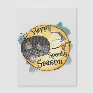 Happy Spooky Season Witch Camper Van Magnetkarte