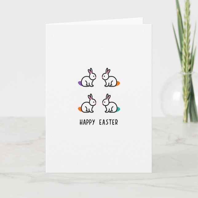 Happy Spring Animal Easter Card Karte (Vorderseite)