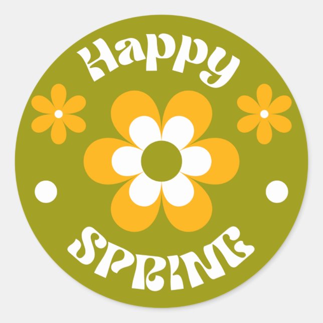 Happy Spring Aufkleber (Vorderseite)