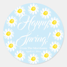 Happy Spring blass blauer Daisy Frame benutzerdefi