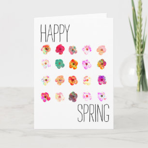Happy Spring Bright farbenfrohe Blume Karte