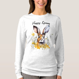 Happy Spring Floral Bunny mit gelben Lüstern T-Shirt