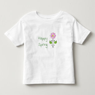 Happy Spring Green Type mit rosa Blume Kleinkind T-shirt
