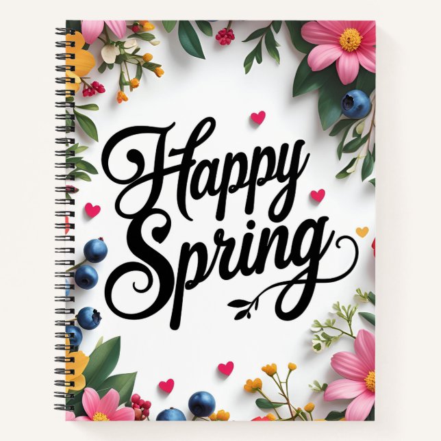 Happy Spring Notizbuch (Vorderseite)