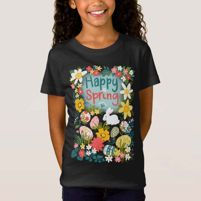 Happy Spring Oaster Eunting Blume T-Shirt (Vorderseite)