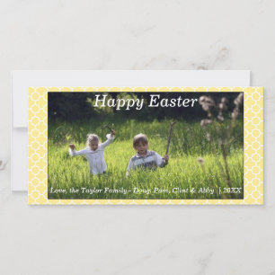 Happy Spring/Osterfoto-Karte Gelb Feiertagskarte
