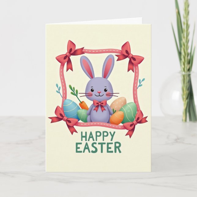 Happy Spring Oval Pattern Card Karte (Vorderseite)