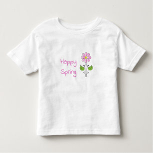 Happy Spring Pink Type mit rosa Blume niedlich Kleinkind T-shirt