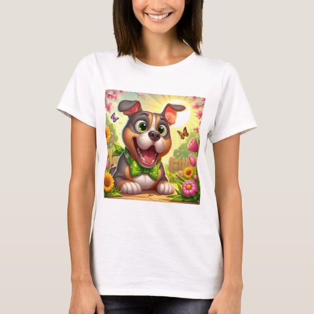 Happy Spring Pittie T-Shirt (Vorderseite)